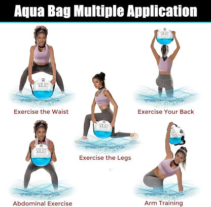 Solim Water Weights Aqua Bag Ball Shape, Sandbag Alternative for Strength Training, Portable Stability Fitness Equipment, Ultimate Core & Balance Trainer for Home Gym