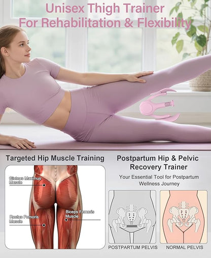 Pelvic Floor Exercise Devices 15-70 LB Adjustable Pelvic Floor Trainer Women Men, Kegel Exercise Equipment Inner Thigh Exerciser for Postpartum Recovery, Thigh and Pelvic Trainer with Band