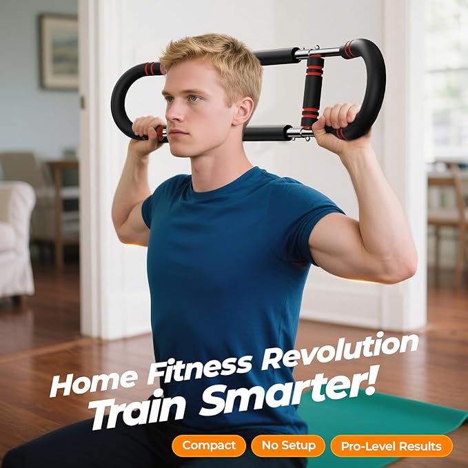 Twister Arm Trainer - Adjustable Resistance 60-100lb for Chest & Arm Workout, Portable Upper Body Strength Training Bar for Home & Gym, Detachable Power Twister Exercise Equipment