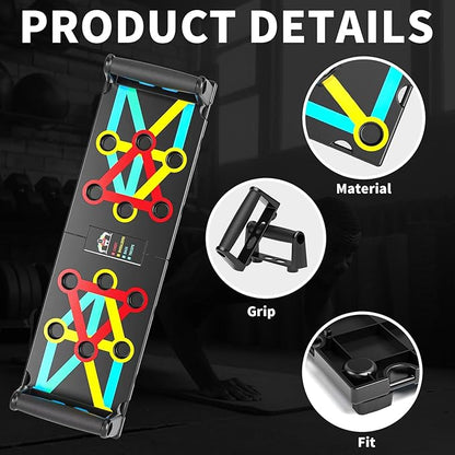 Multi-Functional Push-Up Plate. Portable and Foldable Push-up Board with Handle for Muscle Building and Strength Training