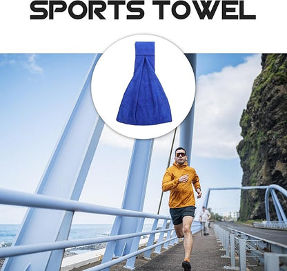 Cabilock Gym Sweat Towel with Hook-and-Loop Fast-Dry Cotton Portable Sports Towel for Yoga Fitness Outdoor Sports in Royal Blue, Small Size for Travel and Indoor Workouts