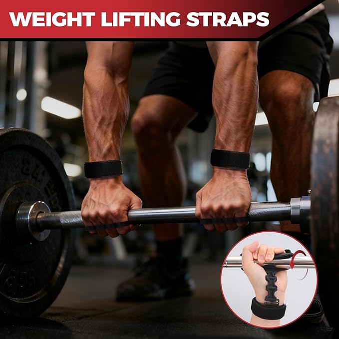 Weight Lifting Straps, Wrist Straps for Weightlifting Enhanced Grip Wrist Wraps for Weightlifting Deadlift Pull Up Workout Gym Hand Grips Weight Grips for Women&Men Rypt Grip