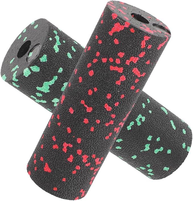 2pcs Yoga Roller Muscle Massage Stick Lightweight Hollow Foam Roller for Muscle Relaxation and Back Relief, Portable Fitness Equipment for Home and Travel (Green Red)