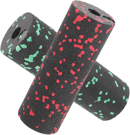 2pcs Yoga Roller Muscle Massage Stick Lightweight Hollow Foam Roller for Muscle Relaxation and Back Relief, Portable Fitness Equipment for Home and Travel (Green Red)