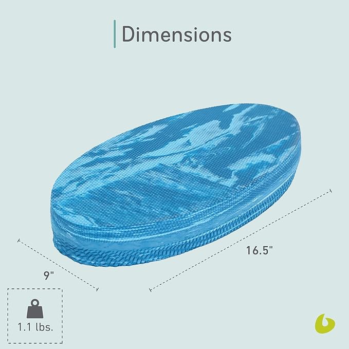 Balanced Body Large Oval Cushion, Pilates Cushion, Exercise Equipment for Floor Work or Pilates Reformer Workout, Gym Foam Pad for Home or Studio Use