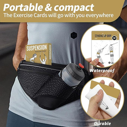 Suspension Workout Cards, 62 Exercises Cards Deck Large Size 5" x 3.5" Fitness Cards for Women & Men, Beginner Fitness Guide to Training Exercises at Home or Gym (Suspension, Vol 1)