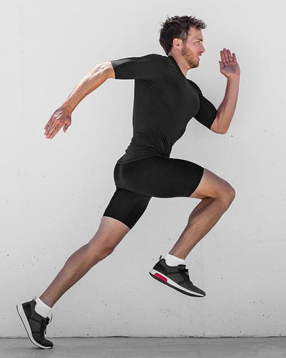 DRSKIN 3, 2 or 1 Pack Men's Compression Shirt Short Sleeve Top Baselayer Sports T-Shirt Athletic Running Active Workout