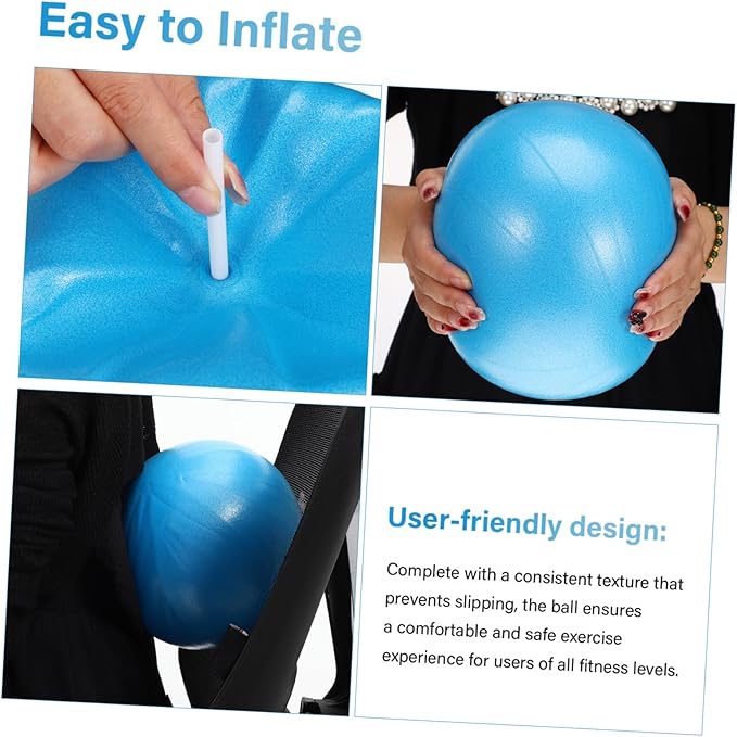 Mini PVC Yoga Ball Blue 1 Piece Anti-Burst Stability Trainer for Core Workout and Home Fitness Equipment