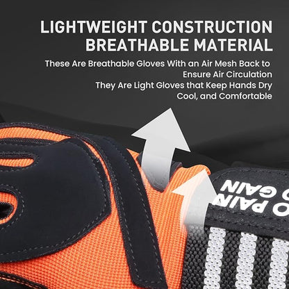 FINGER TEN Weightlifting Workout Gloves Full Half Finger with Wrist Strap Support, Padded Grip for Weight Lifting Gym Fitness Exercise Training Men Male