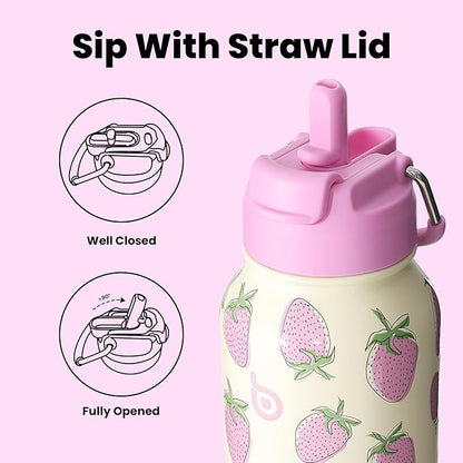 BOTTLE BOTTLE 32oz Insulated Water Bottle Stainless Steel Sport Water Bottle with Straw Dual-use Lid Design for Gym with Pill Box