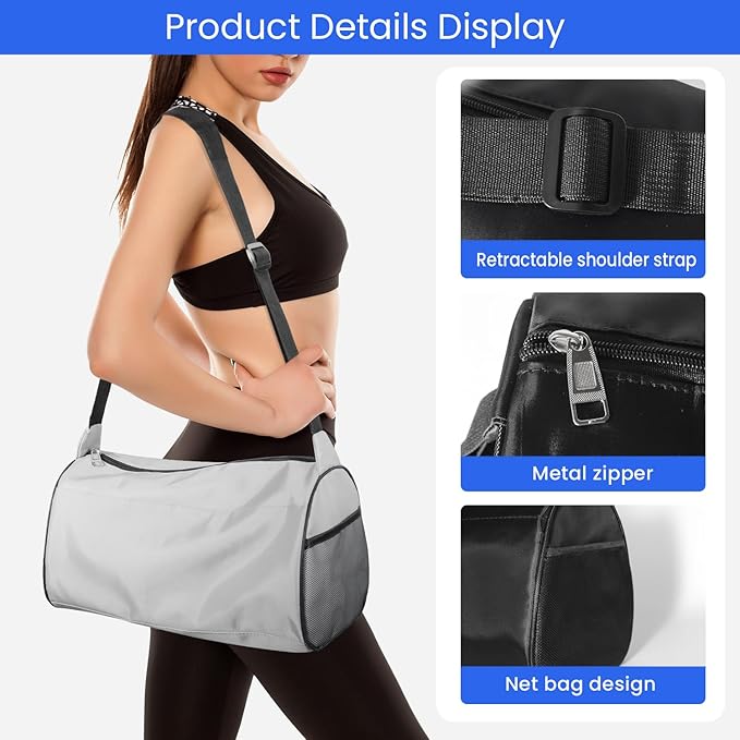 C&F BOGMOST Small Gym Bag for Women & Men,Small Lightweight Duffel Bag Carry On Bags Mini Duffel Travel Bag Waterproof Sports Bags for Workout/Sport/Travel, Fluorescent Green
