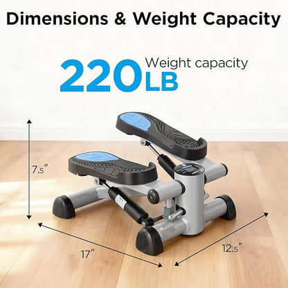 Efitment Mini Stepper Steppers for Exercise at Home Stair Step Cardio Thigh Master Workout Equipment Fitness Pedal Exerciser Non-Slip Pedals with Resistance Bands LCD Digital Monitor Climber