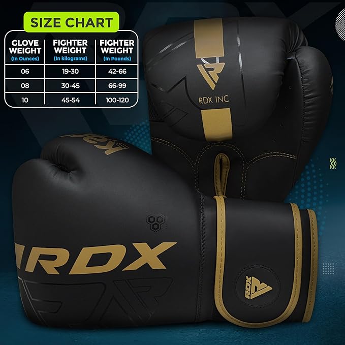 RDX Kids Boxing Gloves Sparring and Muay Thai Maya Hide Leather, Kara Patent Pending Junior Training Mitt for Kickboxing, Punching Bag, Focus Pads, MMA, Thai Pad, Double End Ball Punching Gloves