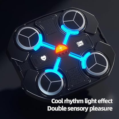 Kids Music Punching Ball - Smart Wall Mounted Boxing Trainer with LED Lights & Music Games, Fun Home Fitness Equipment for Children, Ideal Gift for Active Kids (Black)