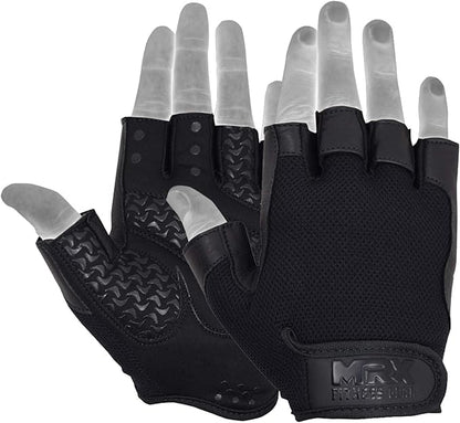 Weightlifting Gloves Leather Palm Grip Half Finger Body Building Gym Glove for Exercise Training Fitness Workout Men Women Lifts Made Spandex Materials, Including Genuine Amara Leather