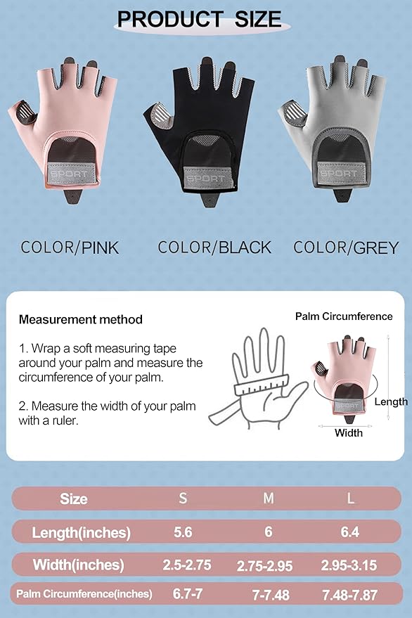 Fingerless Cycling Gloves Women Anti-Slip Shockproof Mesh Lightweight Workout Gloves Gym Exercise Fitness Rowing