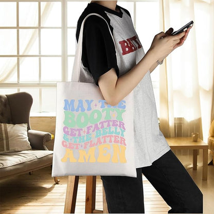 ENSIANTH Funny Gym Gift Fitness Sarcasm Tote Bag Peach Booty Gift Workout Motivation Shoulder Bag Weight Training Gift