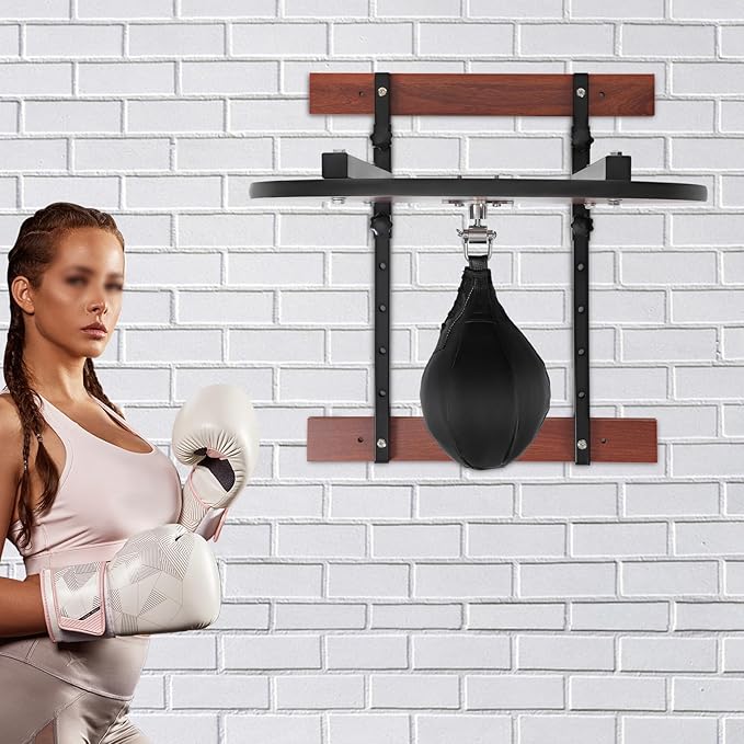 Enhanced 360°Swivel Wall-Mounted Speed Bag Platform Set for Boxing Gym Training for Ultimate Fitness Training & Boxing Reaction Drills, Ideal for Gym Use