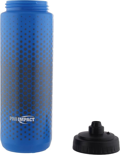 Pro Impact 28 Oz Squeeze Bottles Sports Water Bottle - Multipurpose Reusable Water Bottle for Training, Gym – Wide Mouth Squirt Bottles for Liquids – Soft Squeeze Gym Water Bottle for Fast Flow - Blue