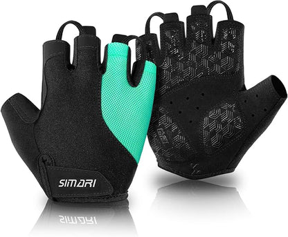SIMARI GEL Pad Cycling Gloves for Men & Women, Workout Gloves with Cushion, Breathable, Grip, Gift for Gym Exercise, Biking, Weight Lifting Training, Fitness, Black, Pink, Cyan, White Size XS S M L XL