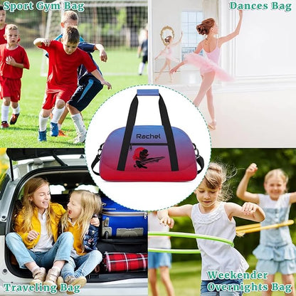 Personalized Martial Art Bag Duffel Bag for Boys Girls, Custom Taekwondo Karate Bag for Travel Weekender Practice Gradient Red