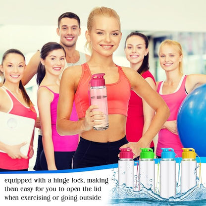 Mifoci 20 Pieces Water Bottle Bulk 17 oz Plastic Water Bottles Bulk Gym Sports Adults Reusable Large Bottles with Leak Proof Flip Top for Party Outdoor (Colorful)