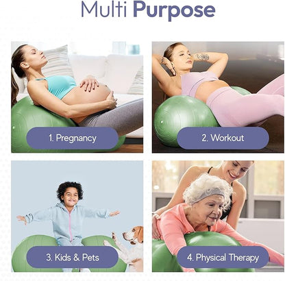 Meex Peanut Ball Labor - Durable and Thick Birthing Ball for Pregnancy - Peanut Ball Pregnancy for Labor - Antiburst Birth Ball - Labor Ball - Peanut Exercise Ball - Pregnancy Ball - Pump Included