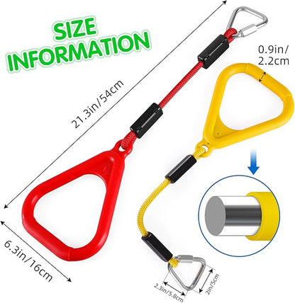 PELLOR Gymnastic Ring, Ninja Rings, Monkey Bars Adjustable Children's Home Gym Equipment, Pull Up Rings Sets for Workout Bodyweight Fitness Training