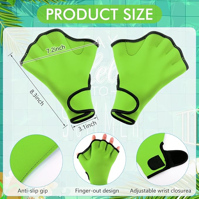 Hungdao Water Aerobics Set for Aquatic Exercise 1 Pair Swimming Glove 2 Pcs Foam Swim Aquatic Cuffs Water Weights Pool Resistance Fitness Equipment for Adults Swimming Training Workouts