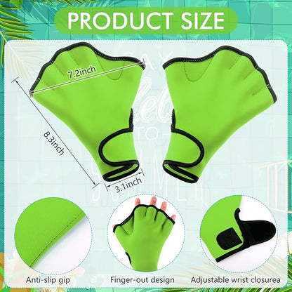 Hungdao Water Aerobics Set for Aquatic Exercise 1 Pair Swimming Glove 2 Pcs Foam Swim Aquatic Cuffs Water Weights Pool Resistance Fitness Equipment for Adults Swimming Training Workouts