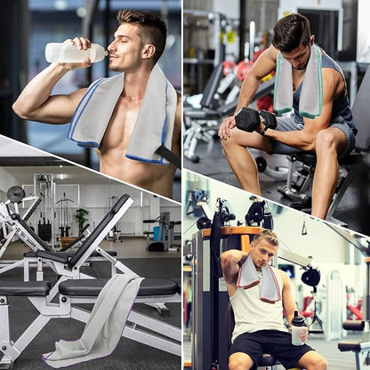 6 Pack Sweat Towels for Workout Quick Dry Microfiber Gym Towel Men Women Fitness Gear for Sports Exercise Tennis Yoga Running Cycling Hiking Towel(6 Pack(Grey))