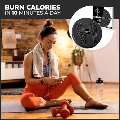 Daiwa Felicity Figure Trimmer Ab Twister Board - Waist Twister Machine for Core & Abs Exercise - Waist Twisting Fitness Tool, Dizzy Disc Twist Board for Slimming Workout with Magnets Reflexology