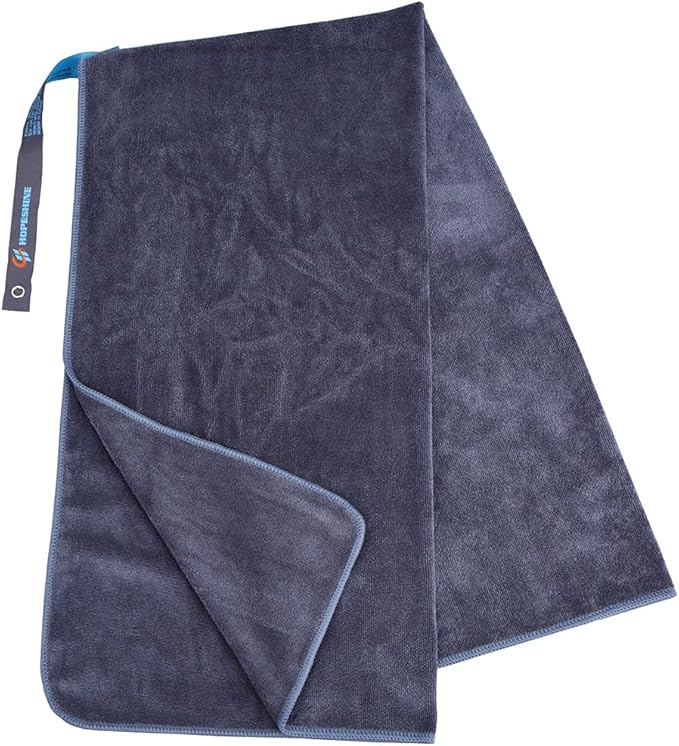 HOPESHINE Gym Towels for Men 20inch X 40inch Women Sweat Large Working Out Microfiber Sports Fast Drying Absorbent Compact Camping, Hiking, Backpacking, Yoga, Travel, Exercise Grey