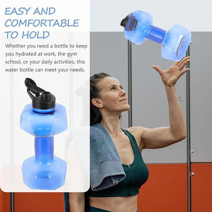 Large Capacity Sports Water Bottle with Hinged Cap and Silicone Seal, Blue Fitness Water Kettle for Running and Outdoor Exercise