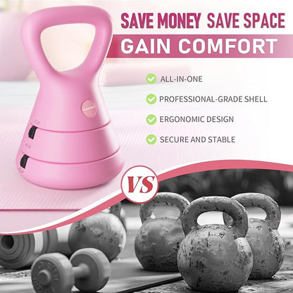 Adjustable Kettlebell, 5lb 9lb 15lb Kettlebell Weights Set, Ergonomic Design & Wide-Handle for Home Gym, Full-Body Workouts Strength Training and Weight Loss, Good for Men Women & Beginners