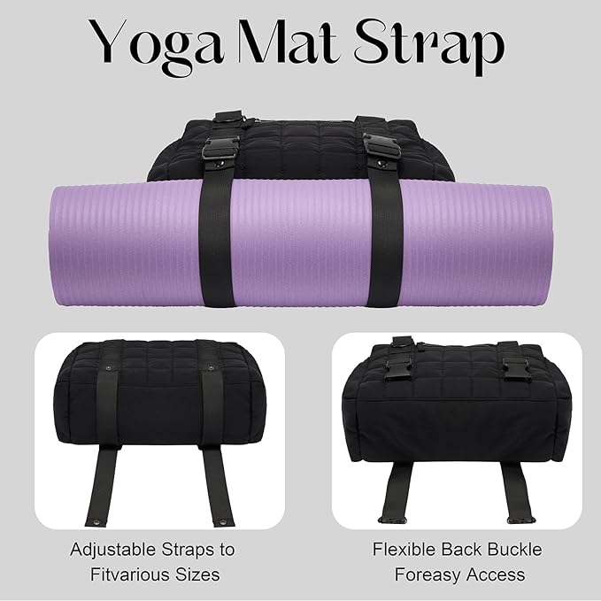 Small Gym Bag for Women, Puffy Sports Duffel Bag with Yoga Mat Holder, Gym Tote Bag with Wet Pocket & Coin Wallet, Carry on Bag for Workout Dance Pilates Ballet Swimming Travel