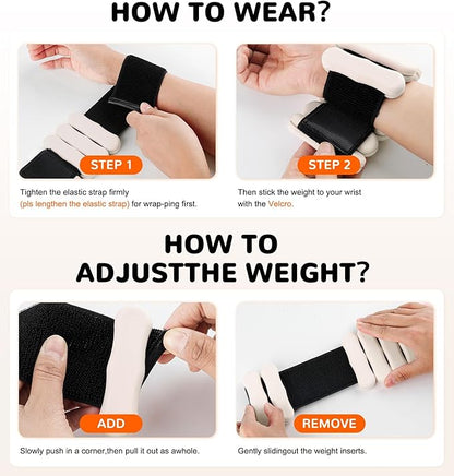 Wrist Ankle Weights for Women Men, Leg Arm Wrist Weights Bangles 1lb*2 2lb*2 Wearable Weights Pilates Weighted Bracelet for Strength Training Walking Swimming Yoga Physical Therapy