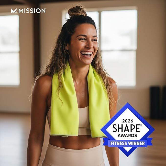 MISSION Original Cooling Towel - Soft, Durable Microfiber - Cools Up to 2 Hours - UPF 50 Sun Protection - Machine Washable