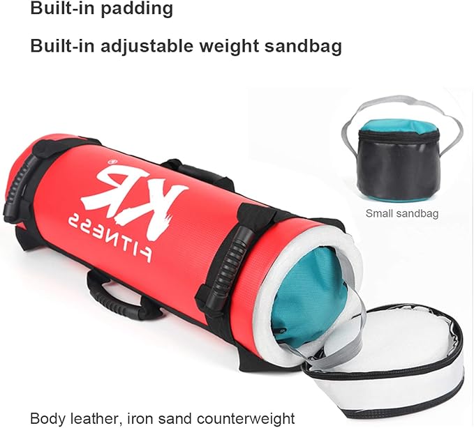Jianyana 5-30 kg Sandbag Training Filled Weight Sand Power Bag, Weight-Adjustable Fitness Powerbag Sandbag, for Weightlifting, Running, Sports and Powerlifting