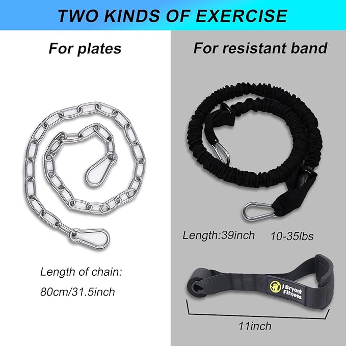 J Bryant Multifunctional Neck Head Harness Weight Lifting Training with Resistance Bands, Door Anchor and Chain, Full Range Muscle Workout