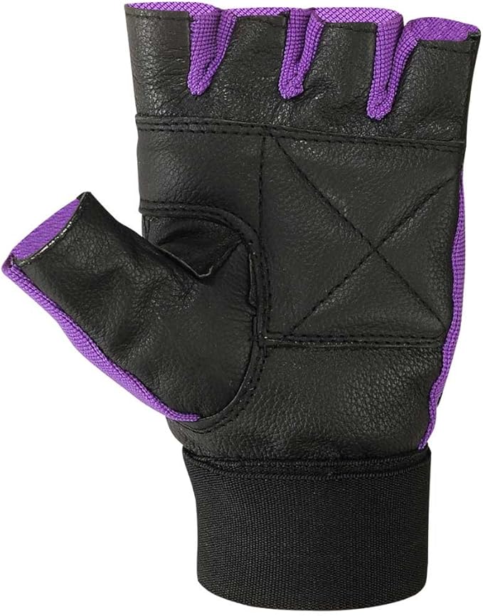 MRX Weight Lifting Leather Gloves Gym Fitness Training Glove with Long Wrist Strap