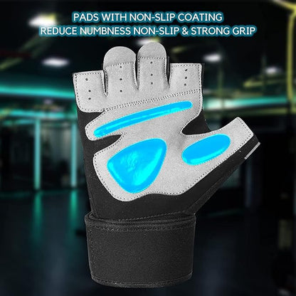 Gym Gloves Training Weight Lifting Gloves for Men Women Wrist Support Padded Extra Grip Palm Protection Fitness Workout Gloves Cycling,Hanging,Pull ups,Breathable