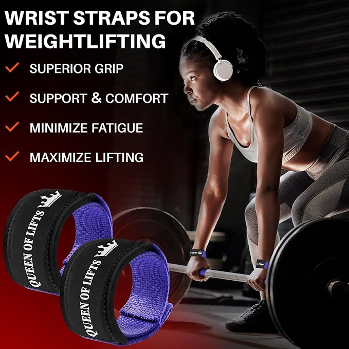 TECEUM Lifting Straps for Weightlifting Gym Strength Training - Wrist Straps with Neoprene Padded Cotton - Men & Women – Ideal for Powerlifting, Bodybuilding & Deadlifts