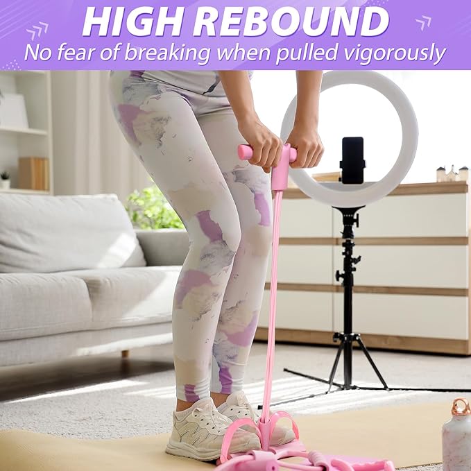 Soulchen 9/12 Pcs Resistance Bands with Handles 6 Tube Elastic Pedal Ankle Puller Rope Fitness Multifunction Yoga Tension Equipment Stretching Bands for Abdomen Waist Arm Leg Slimming Training