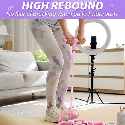 Soulchen 9/12 Pcs Resistance Bands with Handles 6 Tube Elastic Pedal Ankle Puller Rope Fitness Multifunction Yoga Tension Equipment Stretching Bands for Abdomen Waist Arm Leg Slimming Training