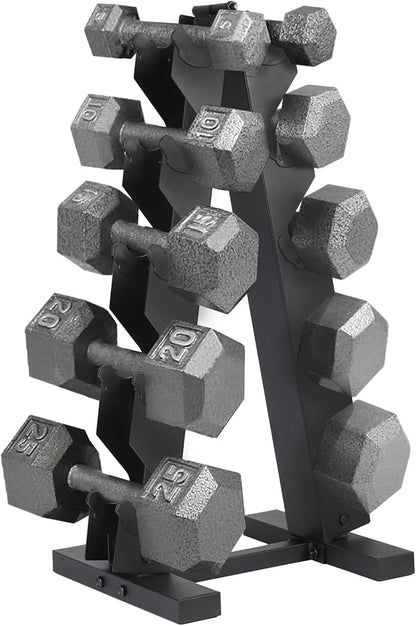 HolaHatha Hexagonal Dumbbell Weights Set, Home Gym Equipment Set, Portable Weighted Exercise Dumbbells for Fitness, Training, and Lifting Workouts
