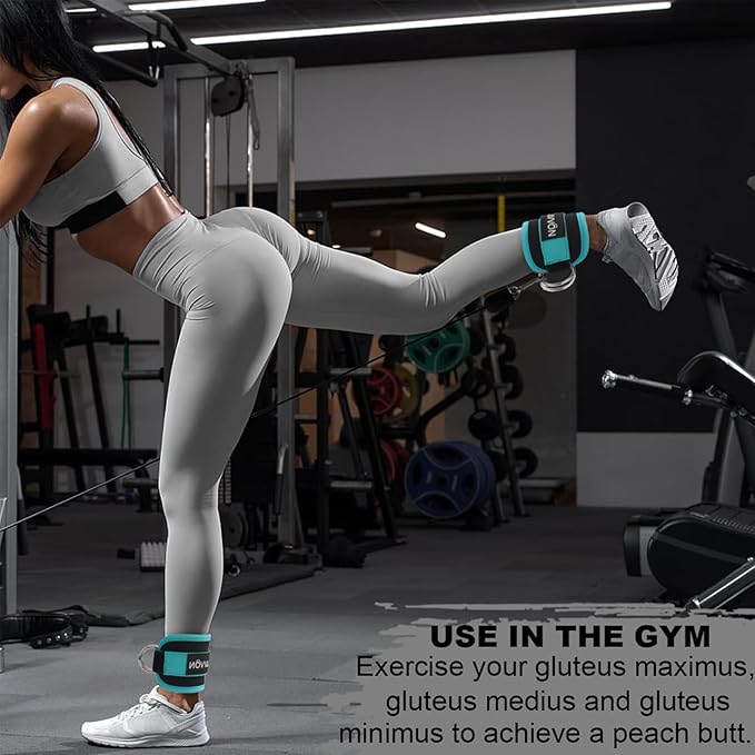 Squat Pad Set - Foam Barbell Pad for Squats Cushion, Lunges & Bar Padding for Hip Thrusts - Standard Olympic Weight Bar Pad - With Ankle Straps, Wrist Straps for Weightlifting