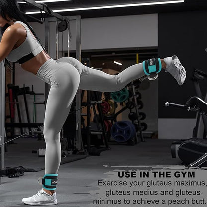 Squat Pad Set - Foam Barbell Pad for Squats Cushion, Lunges & Bar Padding for Hip Thrusts - Standard Olympic Weight Bar Pad - With Ankle Straps, Wrist Straps for Weightlifting