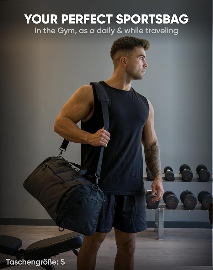 FIGHTR® Sports bag & travel Duffel bag for men and women - with shoe compartment & wet compartment - bag for sports, fitness & travel - training bag, gym bag, martial arts bag