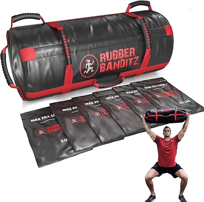 Rubberbanditz- Extra Large Fitness Sand Bag for Workout | Heavy Duty Sand Bags Weights for Crossfit, at Home Workouts, Cross-Training, Conditioning and Exercise